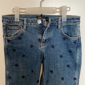 Maje mid rise embroidered straight jeans FR36
